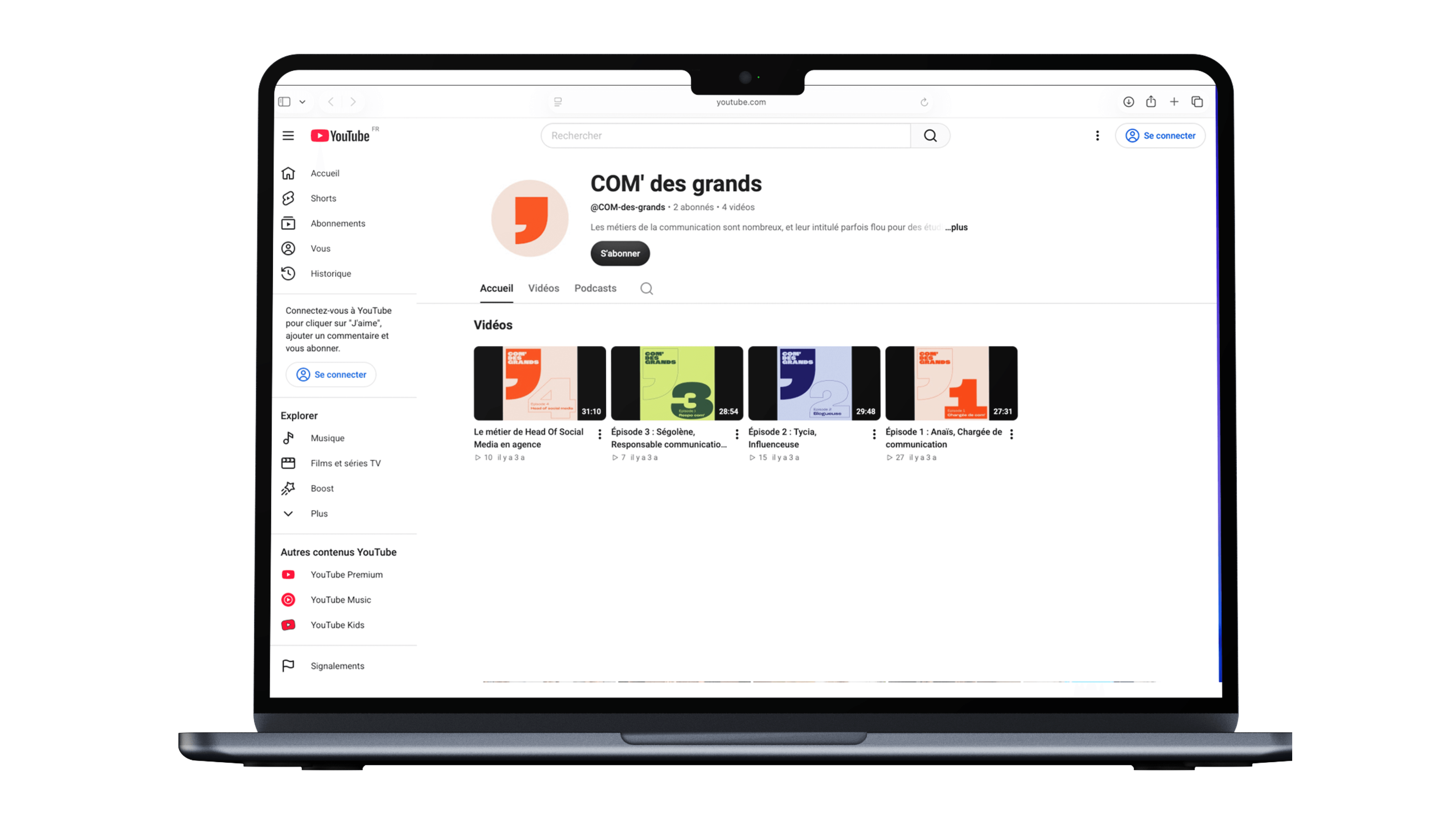Page YouTube